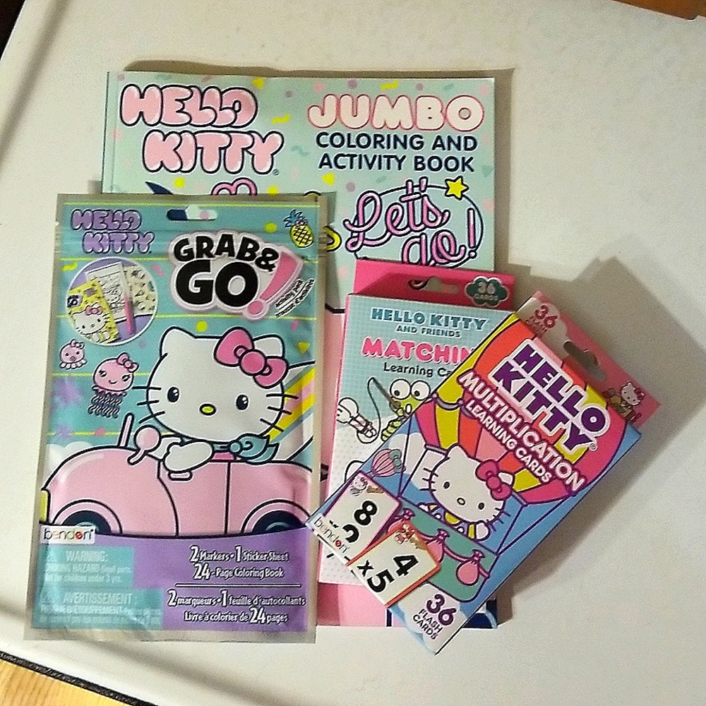 HELLO KITTY Activity Kit, Coloring Book, Learning Cards for Ages 3-6